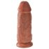 King Cock 9 Chubby - imukupilla, dildo (23cm) - tumma luonnollinen
