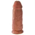 King Cock - dildo imukupilla - 23 cm - tumma naturaali