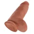 King Cock - dildo imukupilla - 23 cm - tumma naturaali