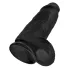 King Cock - dildo tapilla ja kivuksilla - musta 23 cm