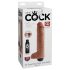 King Cock 10 - aidon tuntuinen suihkuttava dildo (25cm) - luonnollinen