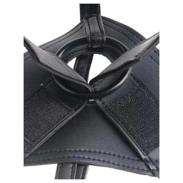 King Cock - Strap-on dildo valjailla - musta 18 cm