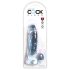 King Cock Clear 7 - Imukuppi, kiveksinen dildo (18cm)