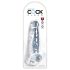 King Cock Clear 8 - Imukupillinen, Kiveksellinen Dildo (20cm)
