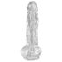 King Cock Clear 8 - Imukupillinen, Kiveksellinen Dildo (20cm)