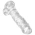 King Cock Clear 8 - Imukupillinen, Kiveksellinen Dildo (20cm)