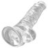 King Cock Clear 8 - Imukupillinen, Kiveksellinen Dildo (20cm)