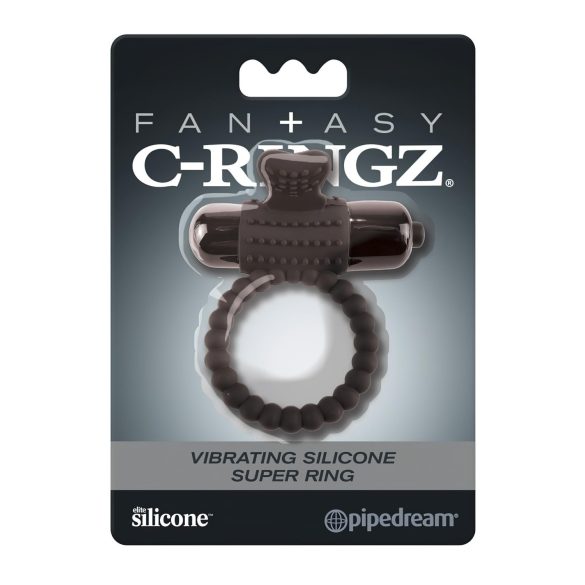 Pipedream Fantasy C-Ringz - värisevä penisrengas (musta)