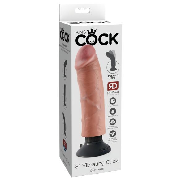 King Cock 8 - taipuisa, aidontuntuinen vibraattori (25 cm)