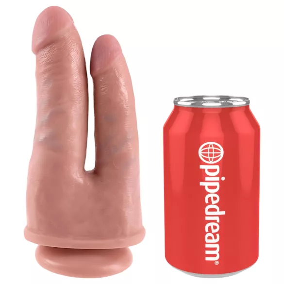 King Cock - tupladildo realistinen - ihovärinen