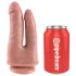 King Cock Kaksinkertainen Penetraattori - aidon tuntuinen tupladildo (luonnollinen)