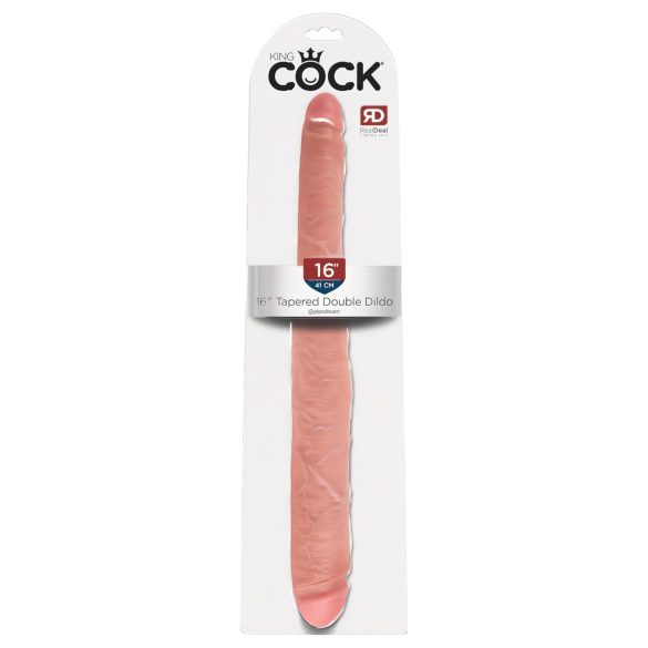 King Cock 16 Tapered - aidonnäköinen tupladildo (41 cm) - luonnollinen