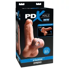   PDX Reach Around - 2-in-1 tekopentu ja peniskotelo (ihonvärinen)