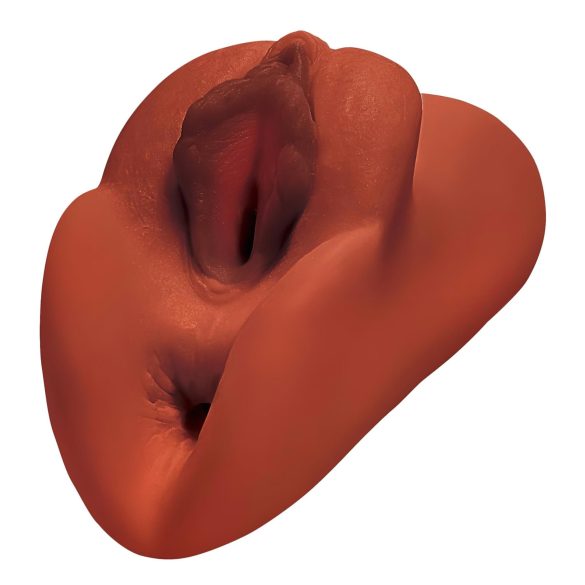 PDX - tuplamasturbaattori - 2in1 realistinen - ruskea