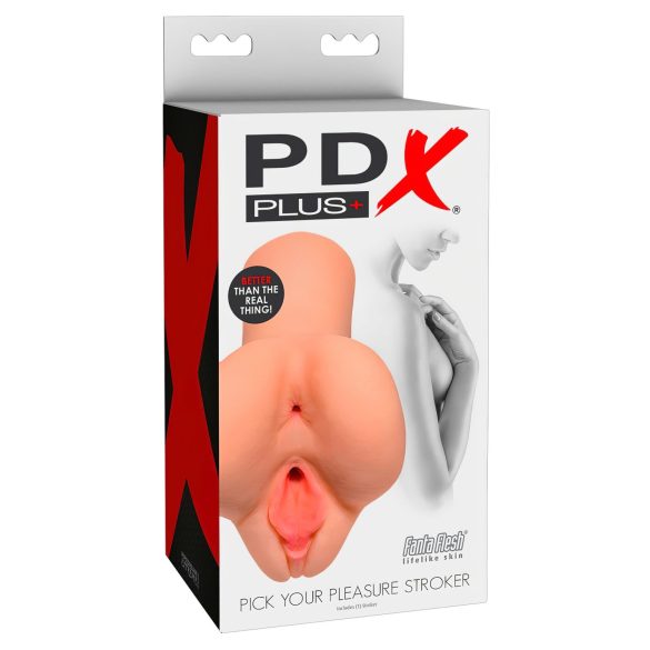 PDX Pick Your Pleasure - 2in1 Aidon Tuntuinen Masturbaattori (Luonnollinen)