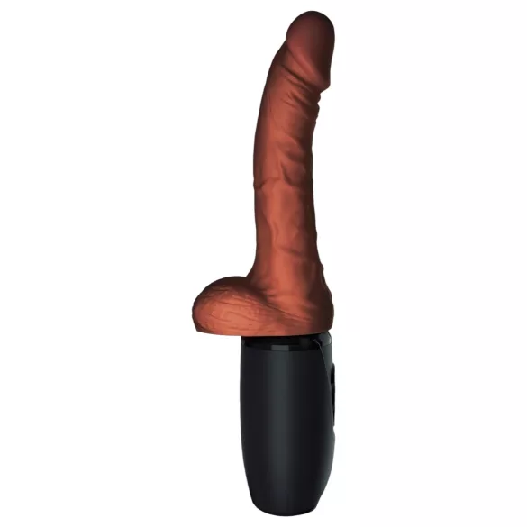 King Cock Plus 7,5 - realistinen vibraattori kiveksillä - ruskea