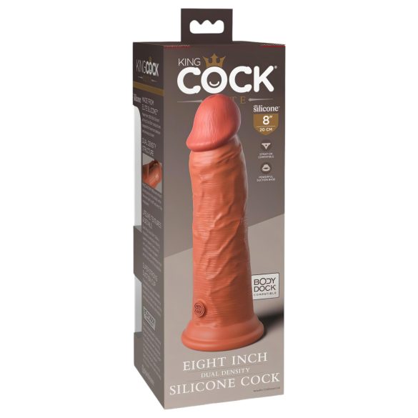 King Cock Elite 8 - realistinen imukuppidildo 20 cm - tumma