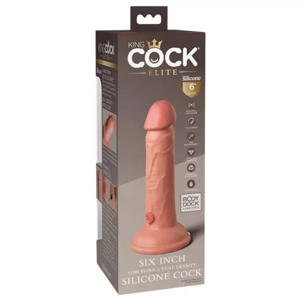 King Cock Elite 6 - imukupillinen vibraattori (15 cm) - luonnonvärinen