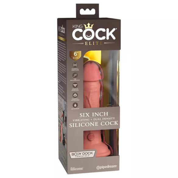 King Cock Elite 6 - imukupillinen vibraattori (15 cm) - luonnonvärinen