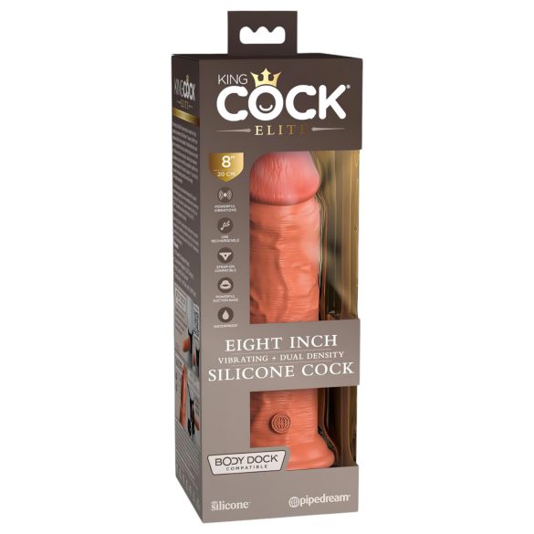 King Cock Elite 8 - realistinen vibraattori 20 cm - tumma beige