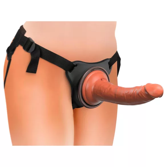 King Cock Elite Comfy - strap-on dildo valjailla - tumma iho