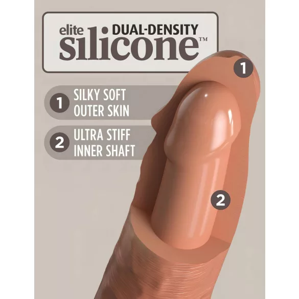 King Cock Elite Comfy - strap-on dildo valjailla - tumma iho