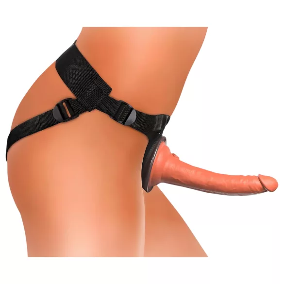 King Cock Elite Comfy - strap-on dildo valjailla - tumma iho