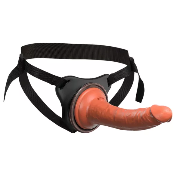 King Cock Elite Comfy - strap-on dildo valjailla - tumma iho
