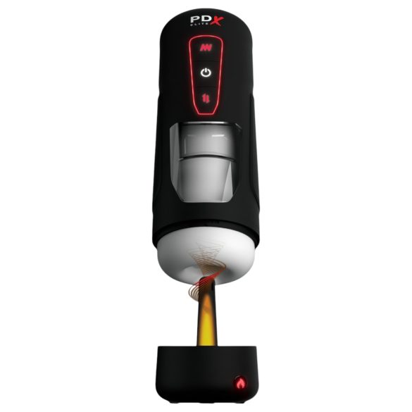 PDX Elite - miesten masturbaattori lämmitystoiminnolla - musta