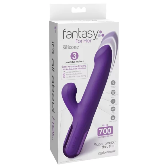 Fantasy For Her - 2in1 työntävä vibraattori ja klitoriskiihotin (violetti)