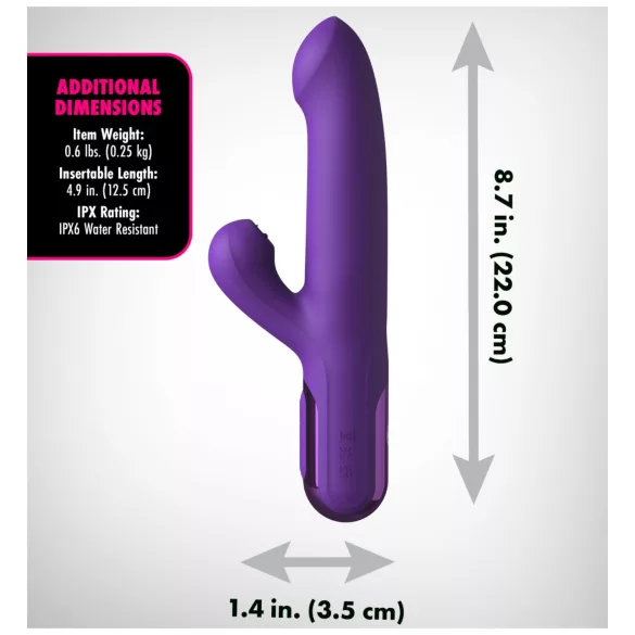 Fantasy For Her - 2in1 työntävä vibraattori ja klitoriskiihotin (violetti)
