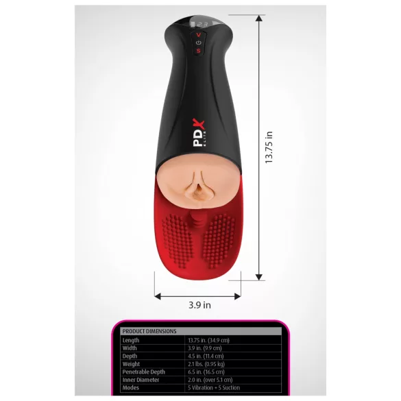 PDX Elite Fuck-O-Matic Pro XL automaattinen imevä masturbointilaite - musta