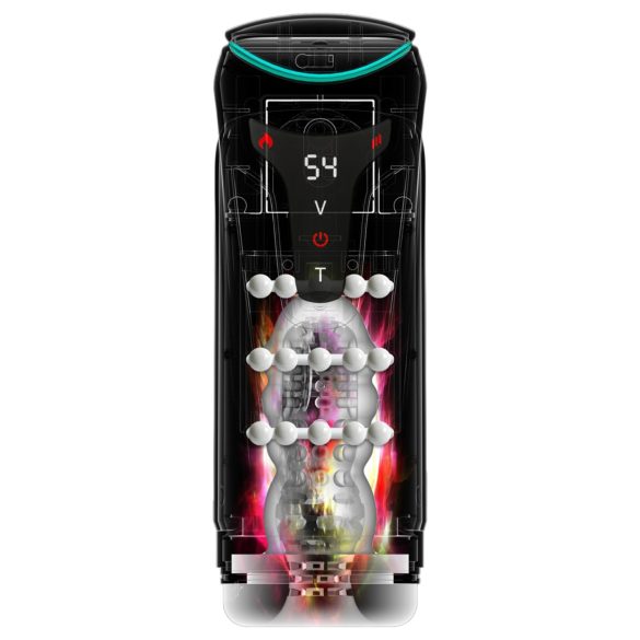 PDX Elite Moto-Bator Pro - automaattinen lämmitettävä helmimasturbaattori musta