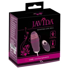   Javida - käytettävä, radiolla ohjattava, pyörivillä helmillä varustettu vibrokananmuna (liila)