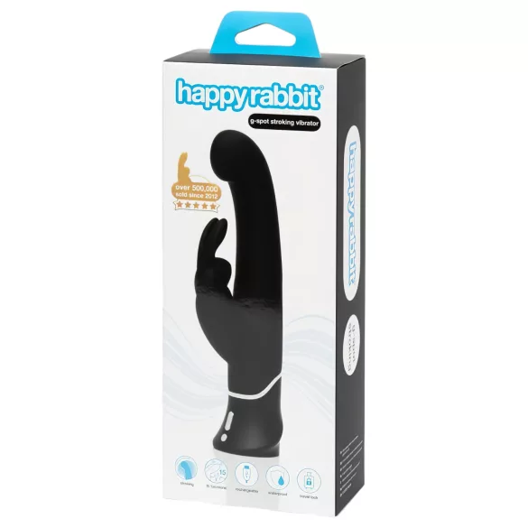 Happyrabbit - G-piste vibraattori klitoriskiihottimella - ladattava musta