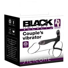   Black Velvets - ladattava 2in1 parivibraattori ja penisrengas - musta