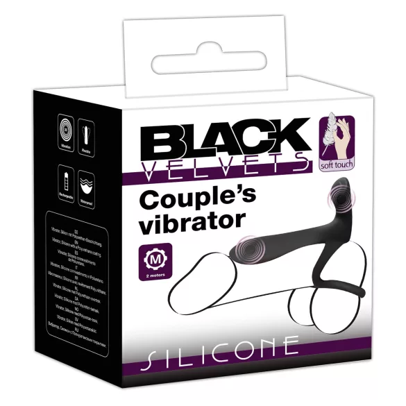 Black Velvets - ladattava 2in1 parivibraattori ja penisrengas - musta