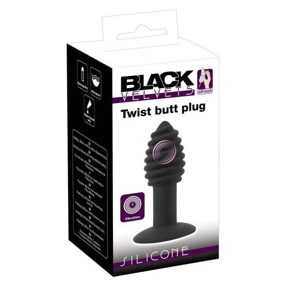 Black Velvet Twist - ladattava silikoninen anaalivibraattori (musta)
