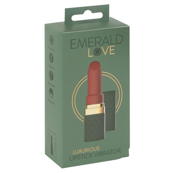 Emerald Love - ladattava vesitiivis huulipunavibraattori - punainen