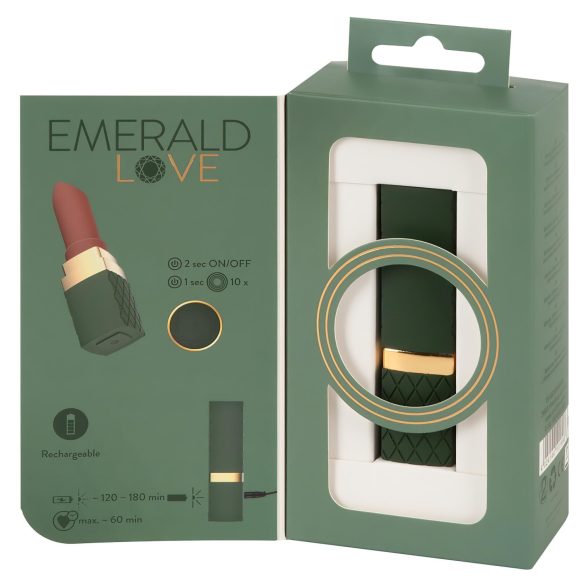 Emerald Love - ladattava vesitiivis huulipunavibraattori - punainen