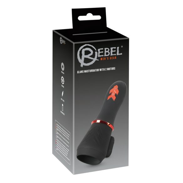 Rebel - ladattava, kaksimoottorinen teräväpäävibraattori (musta)