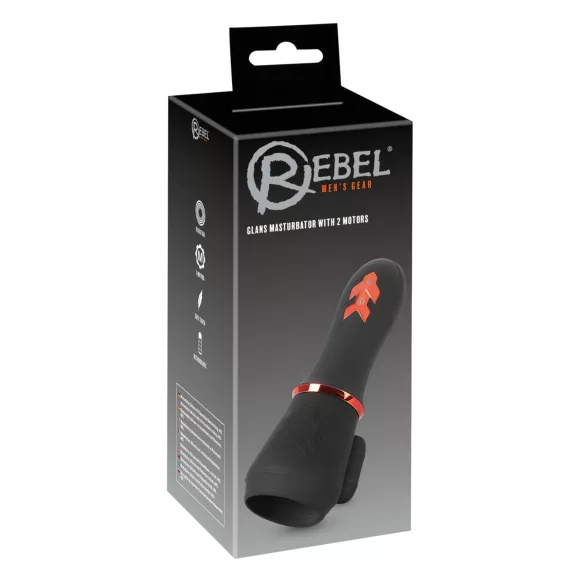 Rebel - vibraattori terssille - 2 moottoria - ladattava - musta