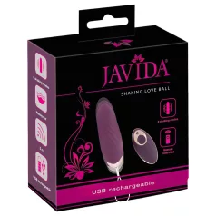   Javida Shaking Love - kaukosäätöinen työntävä värisevä muna - violetti