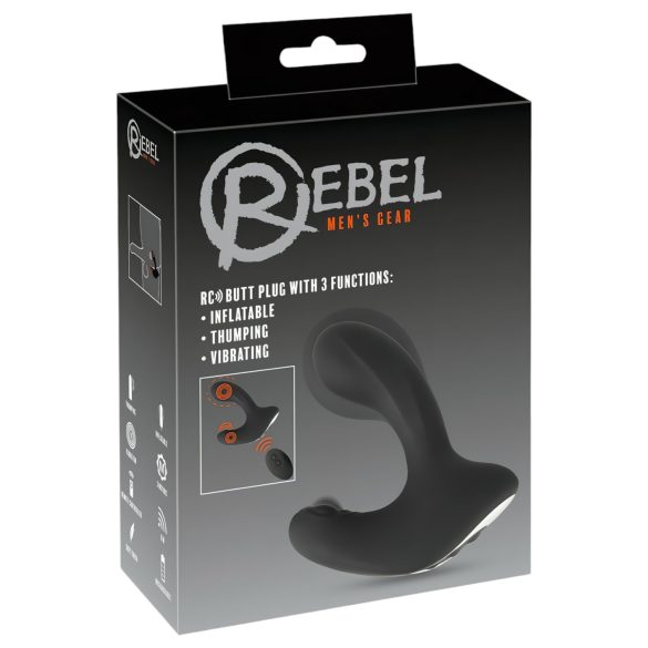 Rebel RC - Akkukäyttöinen, kauko-ohjattava anaalivibraattori (musta)