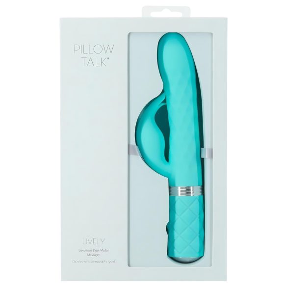 Pillow Talk Lively - ladattava, klitoriskiihottimella varustettu vibraattori (turkoosi)