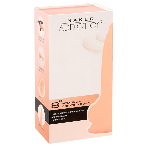 Naked Addiction Pyörivä vibraattori 20cm - luonnollinen