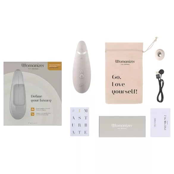 Womanizer Premium 2 - klitoriskiihotin ilmanpainetekniikalla - valkoinen