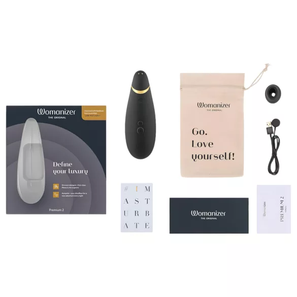 Womanizer Premium 2 - klitoriskiihotin ilmanpaineella - musta