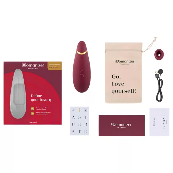 Womanizer Premium 2 - klitoriskiihotin ilmatekniikalla - punainen