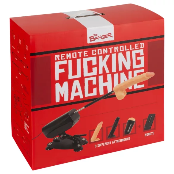 The Banger Fucking Machine - seksikone - 2 dildoja ja 1 tekopimppi